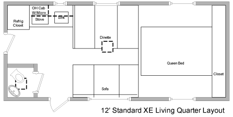 living quarters trailer blueprint - 12 xe