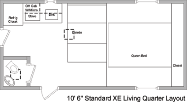 10.5 xe living quarters trailers floor plam