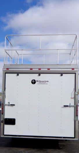 24' Custom Millennium Silver Enclosed Trailer w/Observation Deck