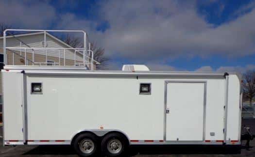 24' Custom Millennium Silver Enclosed Trailer w/Observation Deck