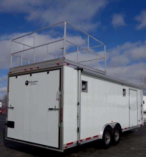 24' Custom Millennium Silver Enclosed Trailer w/Observation Deck