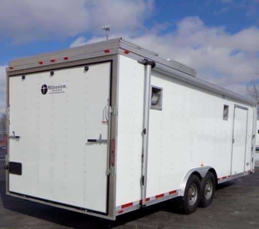 24' Custom Millennium Silver Enclosed Trailer w/Observation Deck