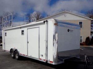 24' Custom Millennium Silver Enclosed Trailer w/Observation Deck