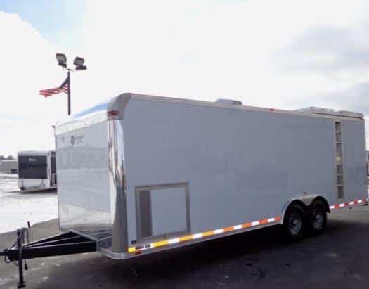 24' Custom Millennium Silver Enclosed Trailer w/Observation Deck