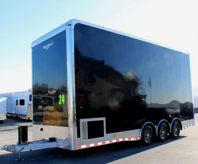 Stacker Trailer with Living Quarters for Sale. 2 car trailer aluminum