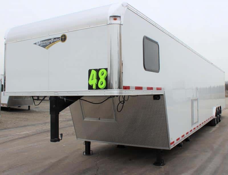 Enclosed Gooseneck Trailer 2023 48' Large Corner Bathroom In-Production Special