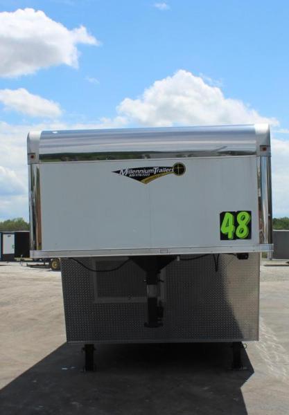 Gooseneck Enclosed Trailer 160' Dble Row Recessed E-Track 2023 48' w/ Wide Ramp Door Triple 7K Axles