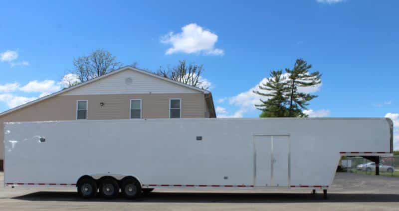 Gooseneck Enclosed Trailer 160' Dble Row Recessed E-Track 2023 48' w/ Wide Ramp Door Triple 7K Axles