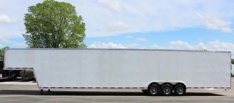 Gooseneck Enclosed Trailer 160' Dble Row Recessed E-Track 2023 48' w/ Wide Ramp Door Triple 7K Axles
