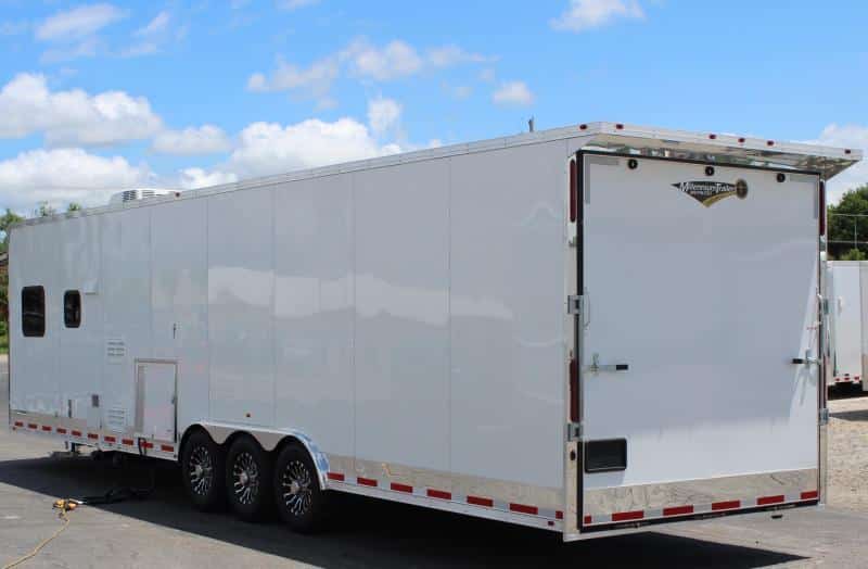 Enclosed Car Hauler with Living Quarters 34' 2023 21ft. 6 in. Cargo Area 1' Extra High