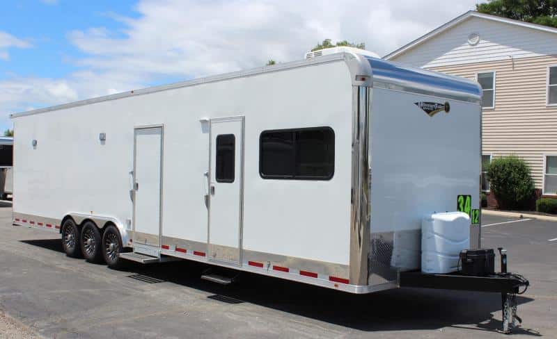 Enclosed Car Hauler with Living Quarters 34' 2023 21ft. 6 in. Cargo Area 1' Extra High