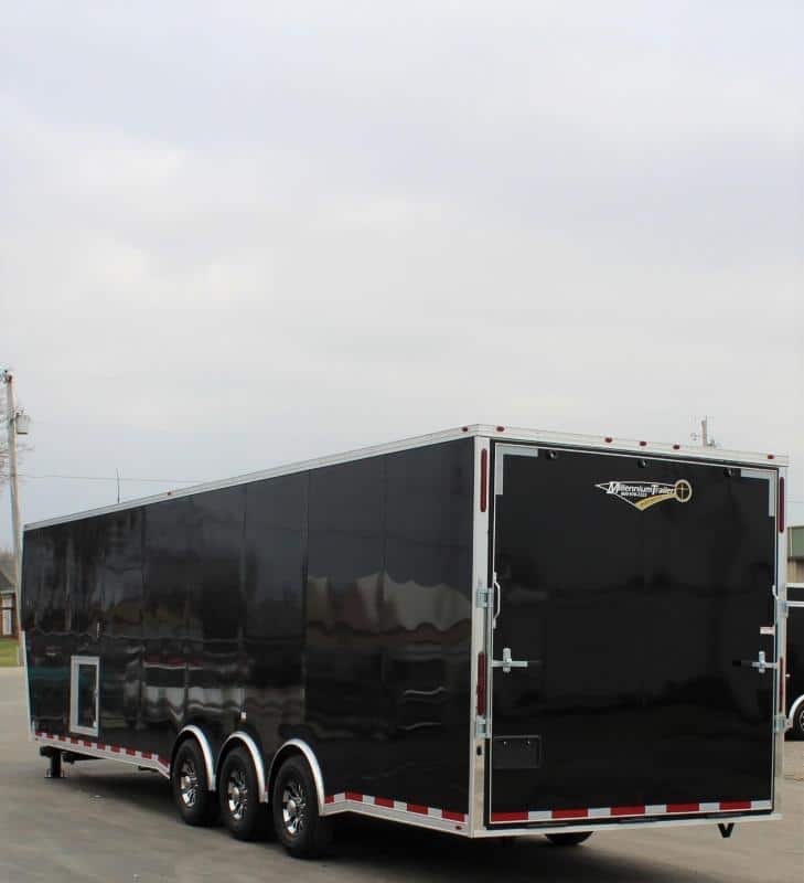 Enclosed Trailer With Mini Living Quarters 2023 40' Millennium Gooseneck Enclosed Race Car Trailer