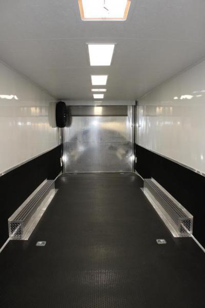 Gooseneck Enclosed Trailer Full Bathroom w/Corner Shower  2023 44' Black Cabinets & Tapered Nose (Not Shown) In-Production Special