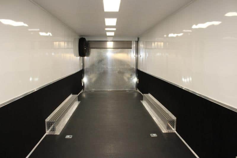 Gooseneck Enclosed Trailer Full Bathroom w/Corner Shower  2023 44' Black Cabinets & Tapered Nose (Not Shown) In-Production Special