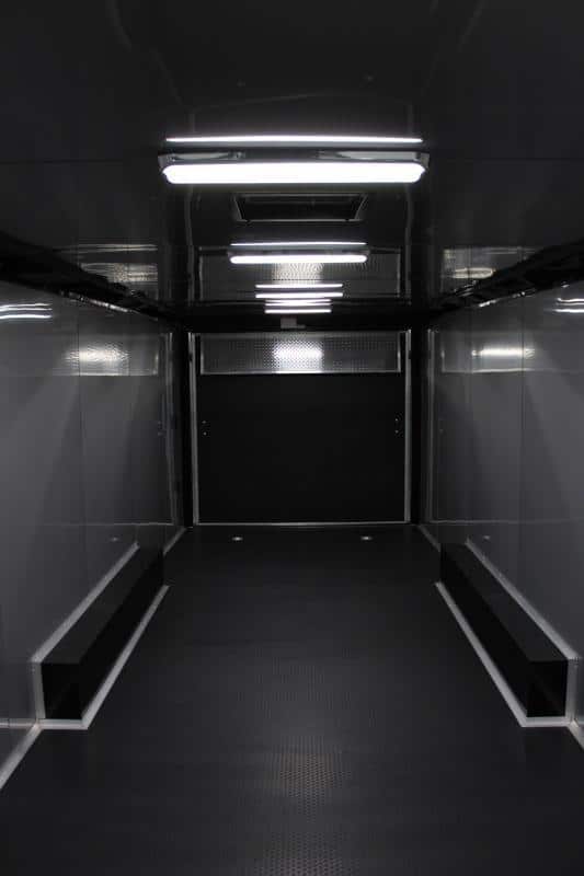 Enclosed Car Trailer 28' Black-Out Pkg. Spread Axles Alum Walls & Ceiling Rear Wing & More!