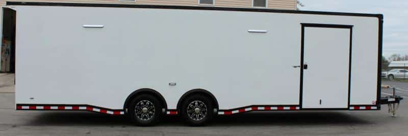 Enclosed Car Trailer 28' Black-Out Pkg. Spread Axles Alum Walls & Ceiling Rear Wing & More!