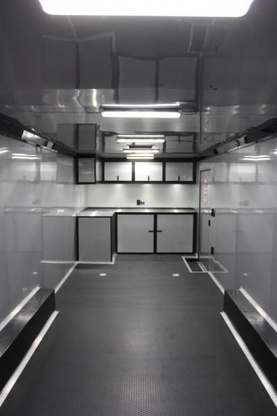 Enclosed Car Trailer 28' Black-Out Pkg. Spread Axles Alum Walls & Ceiling Rear Wing & More!