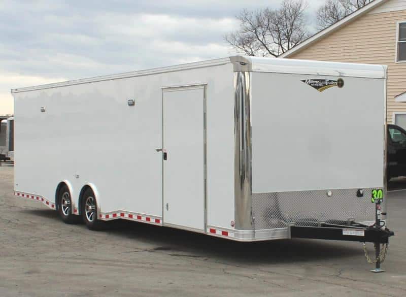 Enclosed Car Trailer For Sale 30' Rear Wing Finished Interior Spread Axles & More!