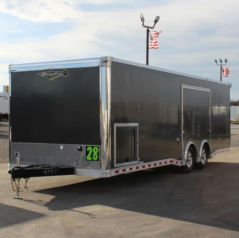 Enclosed Car Trailer 2022 28' Spread Axles Rear Wing Removable Fender! In-Production Special