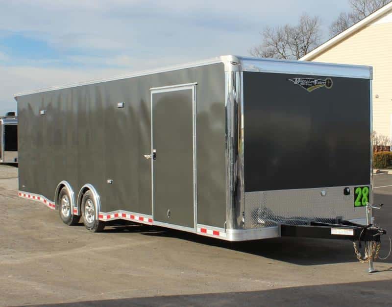 Enclosed Car Trailer 2022 28' Spread Axles Rear Wing Removable Fender! In-Production Special