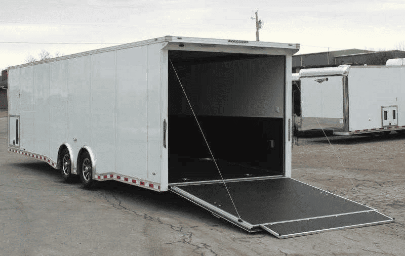 Enclosed Car Trailer For Sale 30' Rear Wing Finished Interior Spread Axles & More!