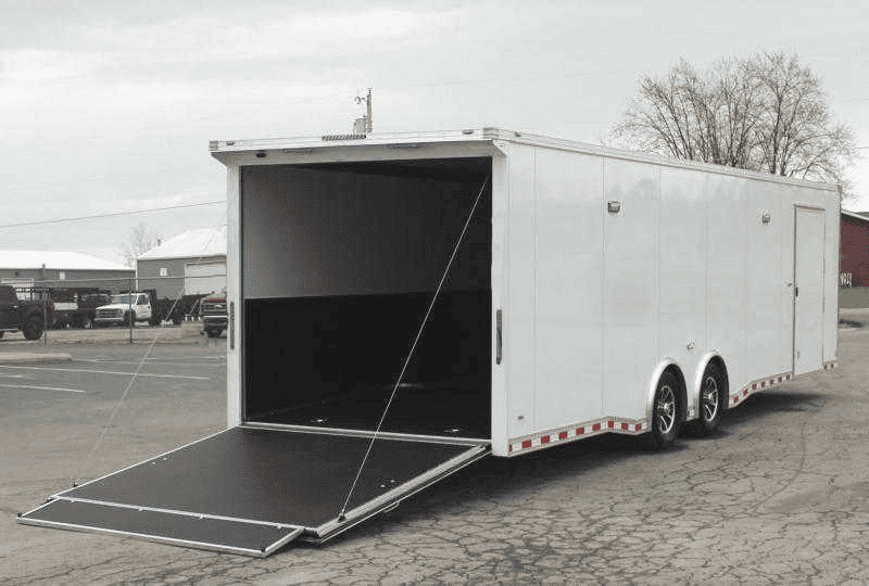 Enclosed Car Trailer For Sale 30' Rear Wing Finished Interior Spread Axles & More!