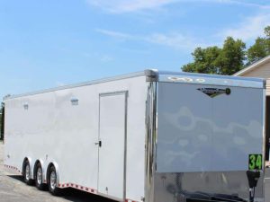 Enclosed Race Car Trailer 34' 3/6K Spread Axles Rear Wing Finished Interior