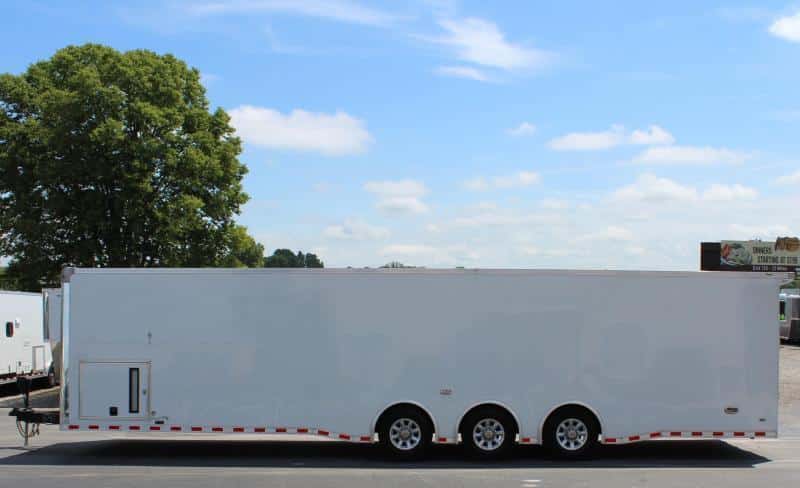 Enclosed Race Car Trailer 34' 3/6K Spread Axles Rear Wing Finished Interior