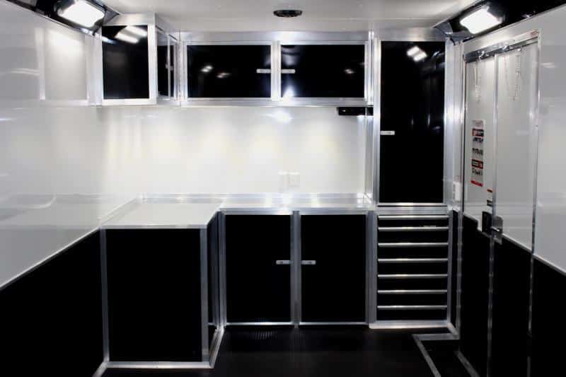 Enclosed Car Trailer For Sale 32' 3/6K Spread Axles Rear Wing Finished Interior Toolbox