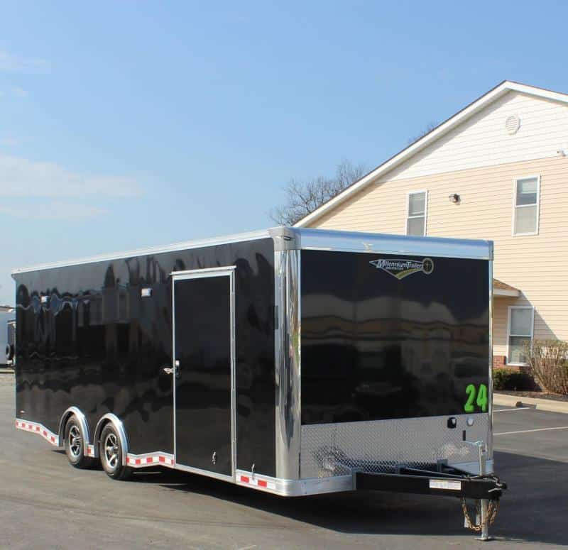 Enclosed Car Trailer 2022 24' w/72 inch Tall Escape Door w/Removeable Wheel Well In-Production Special