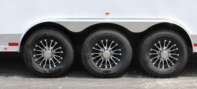 Enclosed Car Trailers with Living Quarters 48' Gooseneck Dragster Pkg. Large Bathroom