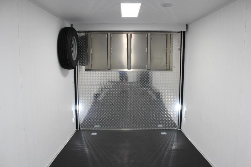 Enclosed Car Trailers with Living Quarters 48' Gooseneck Dragster Pkg. Large Bathroom
