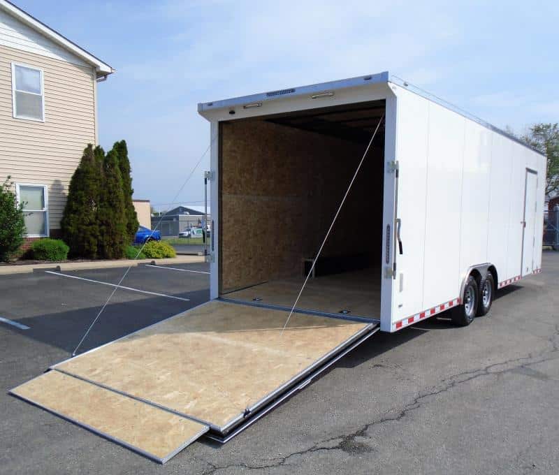 Enclosed Car Trailer 2023 24' Ramp Door Rear Wing 7 ft. 6 in. Interior