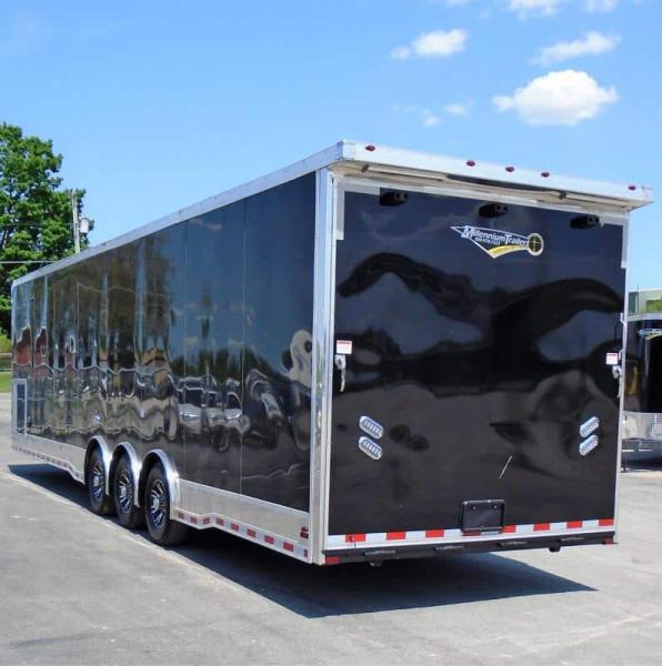 Enclosed Car Trailer 34' 3/6K Spread Axles Wide Ramp Door Finished Interior