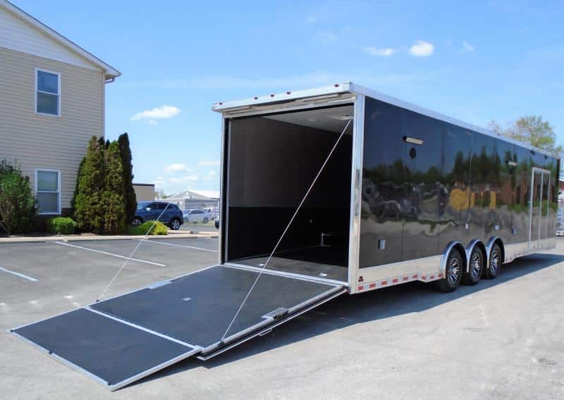 Enclosed Car Trailer 34' 3/6K Spread Axles Wide Ramp Door  Finished Interior