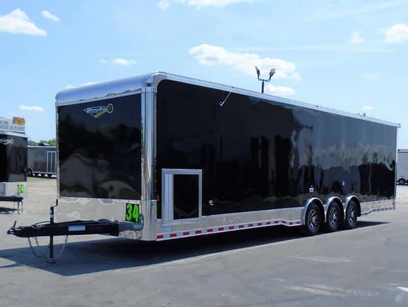 Enclosed Car Trailer 34' 3/6K Spread Axles Wide Ramp Door  Finished Interior