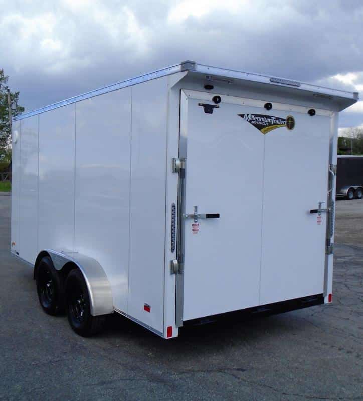 Enclosed Cargo Trailers For Sale  7'x14' 2023 Ramp Door Lighted Rear Wing