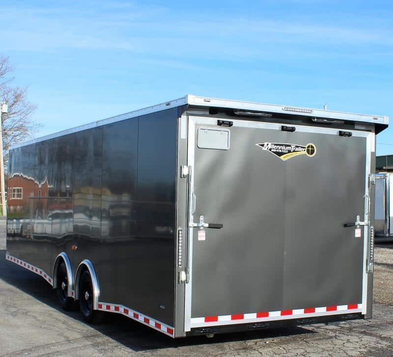 Enclosed Car Trailer 28' 2023 6k Torsion Spread Axles 7' Interior Rear Lighted Wing