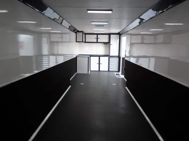 Enclosed Race Car Hauler 2023 32' 3/6k Spread Axles Rear Wing Sony Stereo Electric Awning