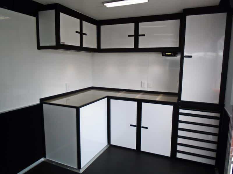 Enclosed Race Car Hauler 2023 32' 3/6k Spread Axles Rear Wing Sony Stereo Electric Awning
