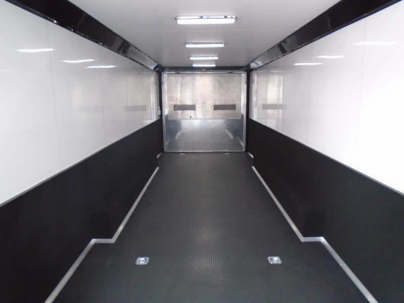 Enclosed Race Car Hauler 2023 32' 3/6k Spread Axles Rear Wing Sony Stereo Electric Awning