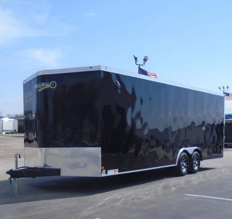 Enclosed Car Hauler Trailer 2023 24' Finished Interior & Black Viper Aluminum Wheels