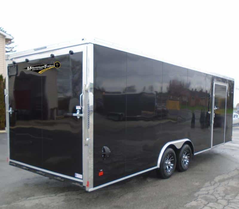 Enclosed Car Hauler Trailer 2023 24' Finished Interior & Black Viper Aluminum Wheels