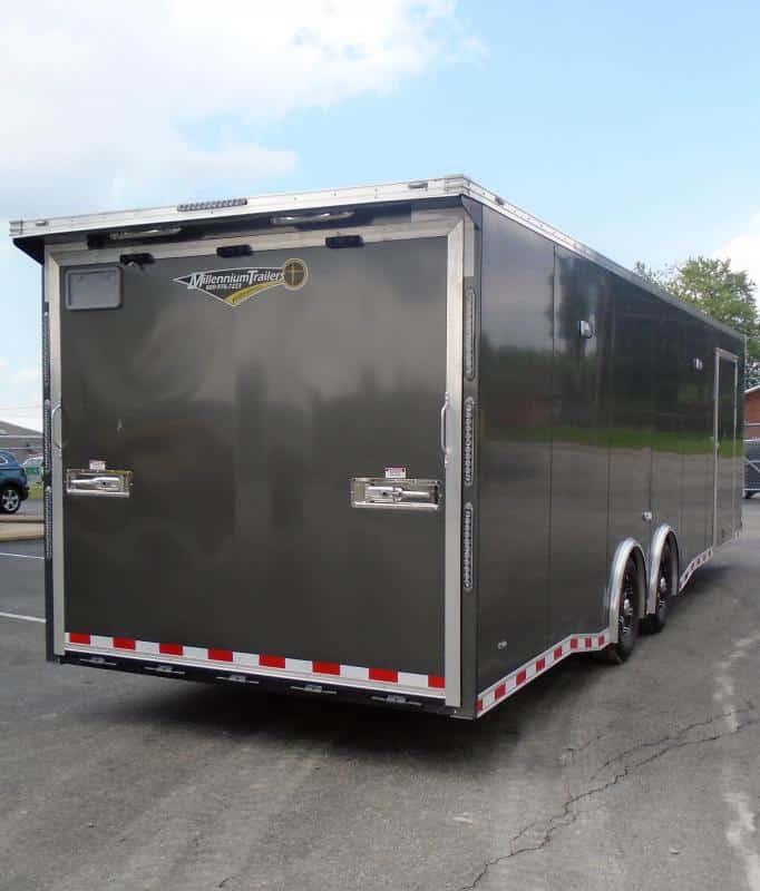 Enclosed Car Trailer 28' 6K Spread Axles Electric Jack Finished Interior