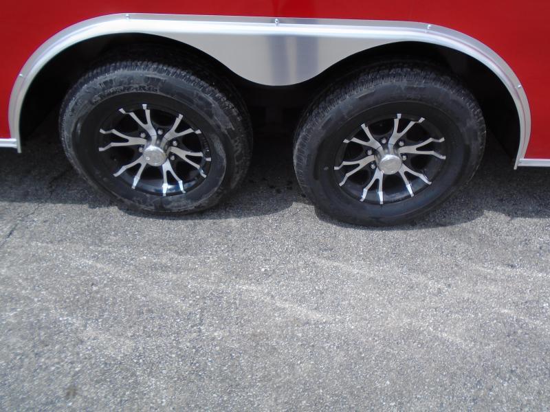 Enclosed Car Trailers Victory Red 2023 24' Black Cabinet Pkg. & Finished Interior