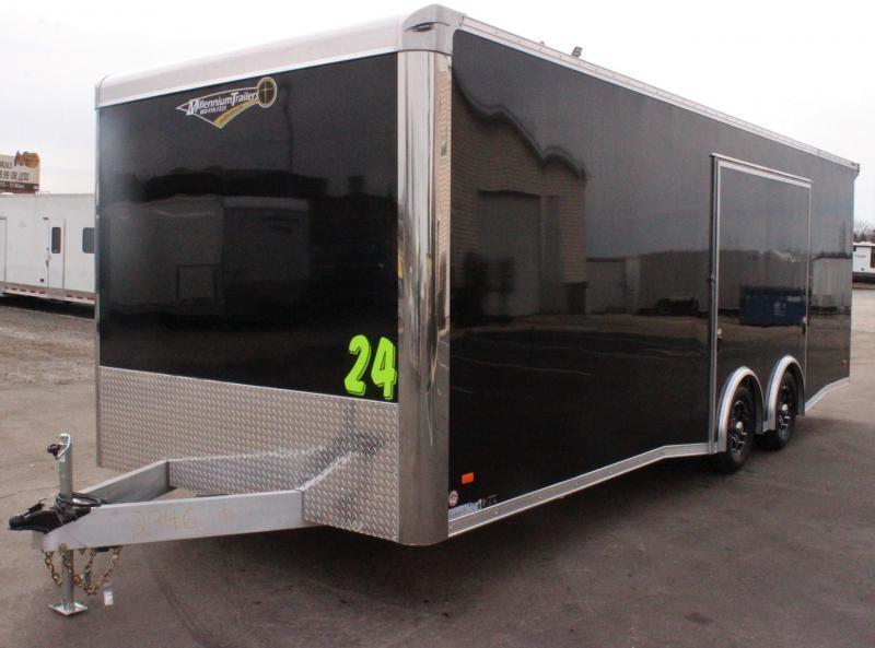 Race Trailers For Sale 24' 2023 Aluminum Frame/ 72in. Roadside Exit Door w/Removeable Wheel Box