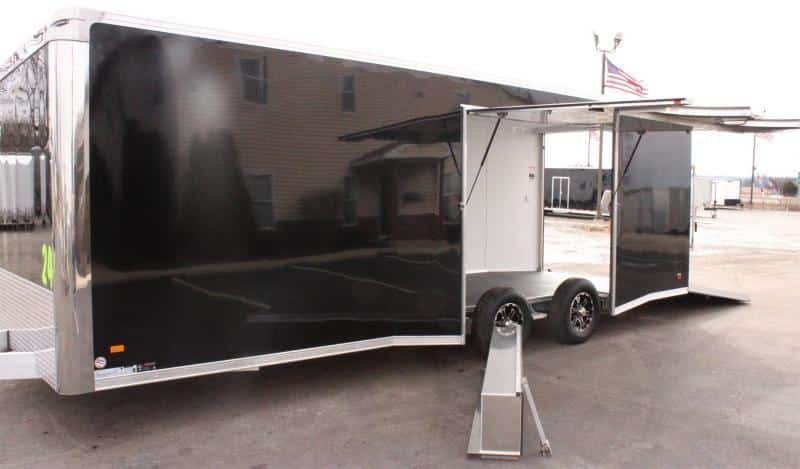 Race Trailers For Sale 24' 2023 Aluminum Frame/ 72in. Roadside Exit Door w/Removeable Wheel Box