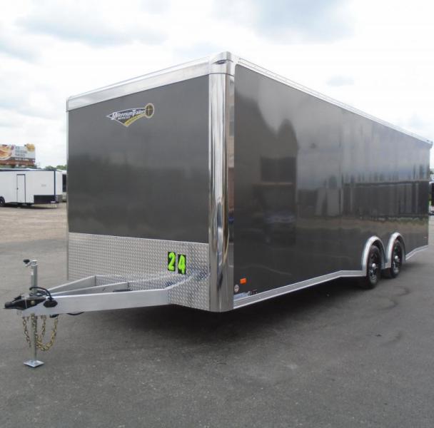 Enclosed Car Trailer Aluminum Frame 2023 24'  w/Wing & Spread Axles