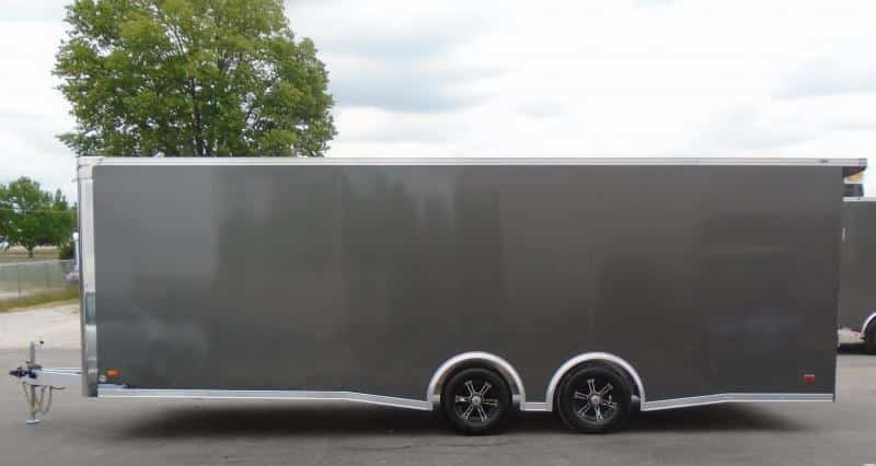 Enclosed Car Trailer Aluminum Frame 2023 24'  w/Wing & Spread Axles
