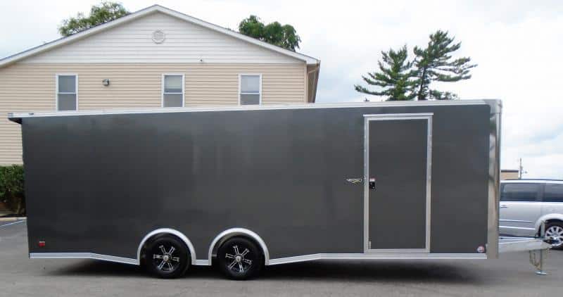Enclosed Car Trailer Aluminum Frame 2023 24'  w/Wing & Spread Axles
